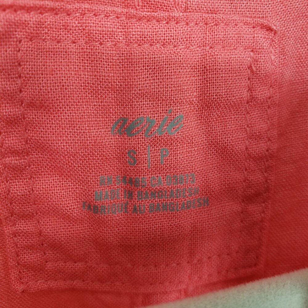 Aerie Oversized Linen Button Down Shirt Top - Picture 3 of 9